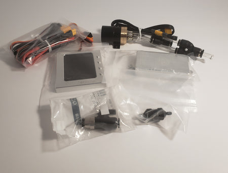 the flight pack includes ECU V3, GSU display, ball valve, fuel pump to make transitioning your turbines simple