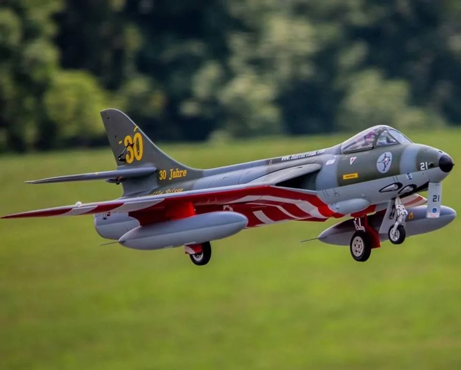 Hawker Hunter Jet, Swiss Scheme, Top RC Model with TRCM Electric Retracts